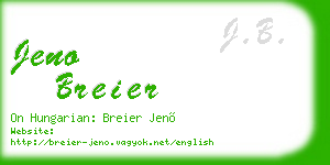 jeno breier business card